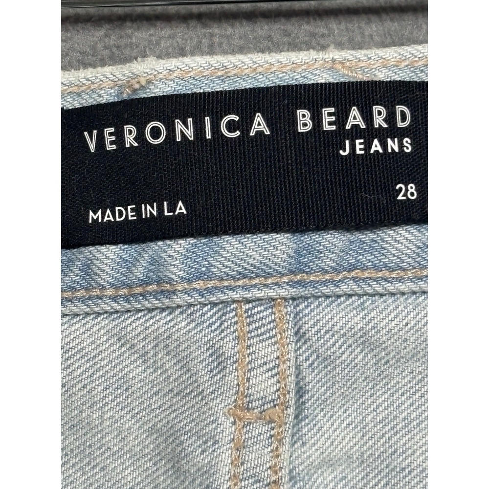 Veronica Beard Blake Crop Straight High Rise Jeans Aire Wash Blue Size 28 - Picture 9 of 10